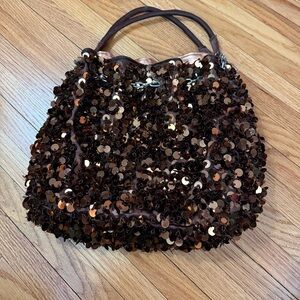 Brown sequin bag